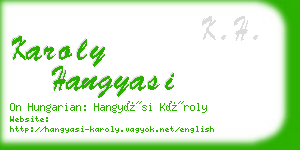 karoly hangyasi business card